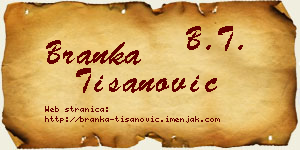 Branka Tišanović vizit kartica